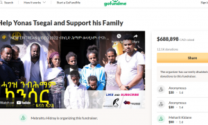 Mebrahtu Hidray raised $690,938 Canada dollars on Gofundme