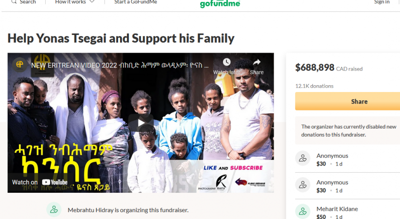 Mebrahtu Hidray raised $690,938 Canada dollars on Gofundme